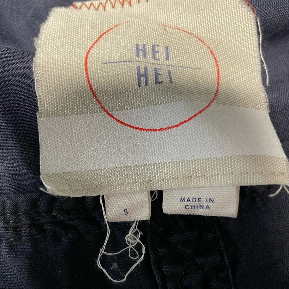 Anthropologie hei hei navy utility jumpsuit short sleeve blue women’s size small - Picture 4 of 7